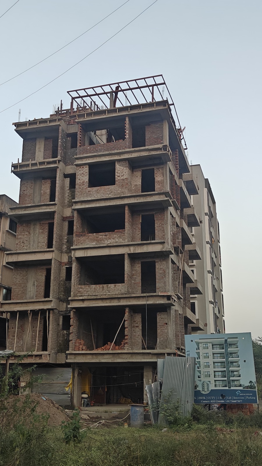 Katariya Urban Leaf construction site at dusk, Hirawadi, Panchvati, Nashik